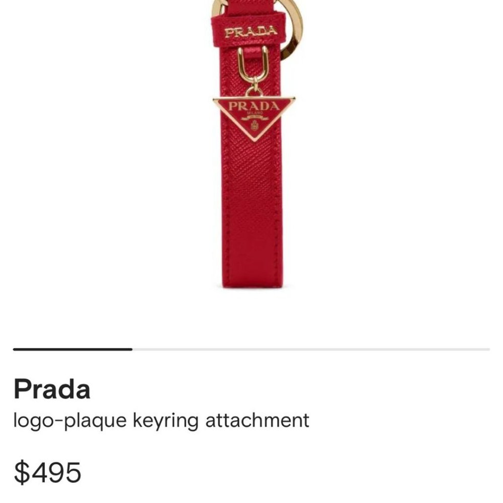 PRADA logo-plaque keyring new RED